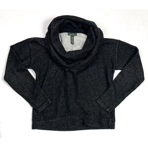Ralph Lauren Sweater Womens XS Cowl Neck Black Heathered Lauren Jeans Co LRL